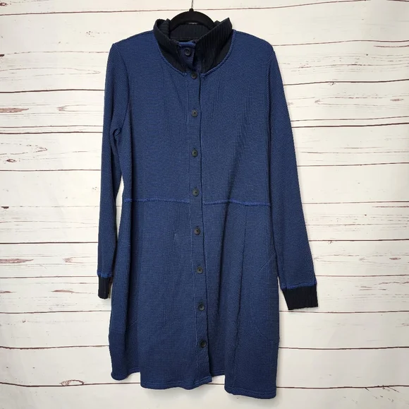 blue waffle dress Blue Mini Waffle Short Polo Dress  NeceSera